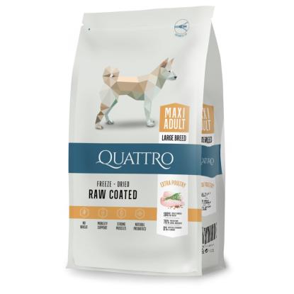 Quattro Maxi Adult hundefoder med fjerkræ til store hunde - 12 kg