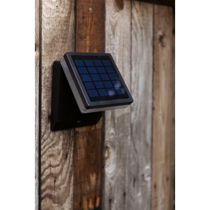 LUTEC MOZE udendørs LED væglampe med solceller og sensor, H15 cm, IP44, sort