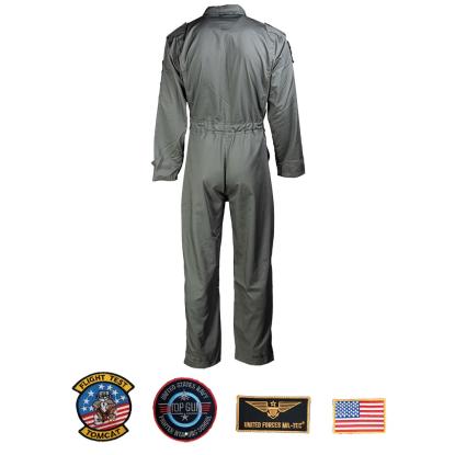 Mil-Tec pilot kedeldragt med patches, olivengrøn