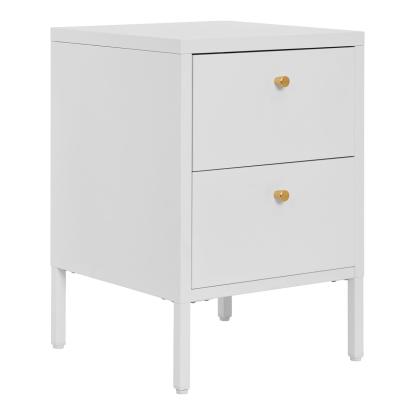 Dalby kommode med 2 skuffer, stål, 40 x 40 x 59,5 cm, hvid
