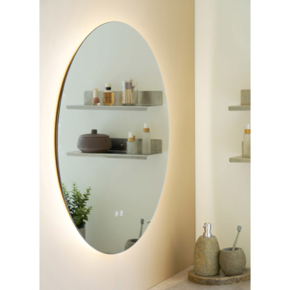 Kiama spejl med LED, Ø80 cm