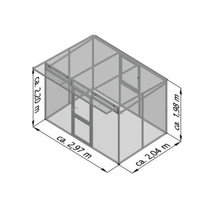 KGT Santini II drivhus, antracitgrå, 6,06 m²