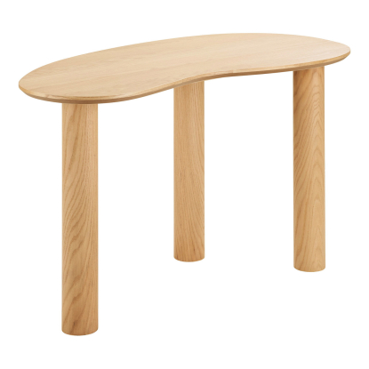 Livigno skrivebord i organisk form, egefiner, 120 x 60 cm