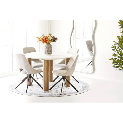 Havana tæppe, råhvid/beige/støvet blå, Ø200 cm