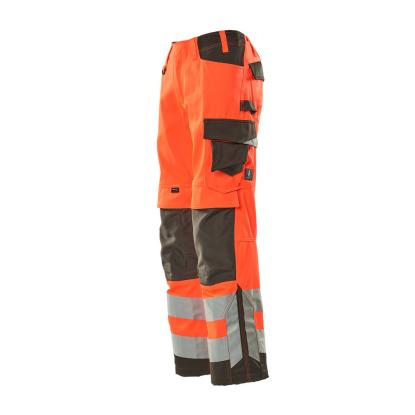 MASCOT SAFE SUPREME Kendal arbejdsbukser med knælommer, hi-vis rød/mørk antracit