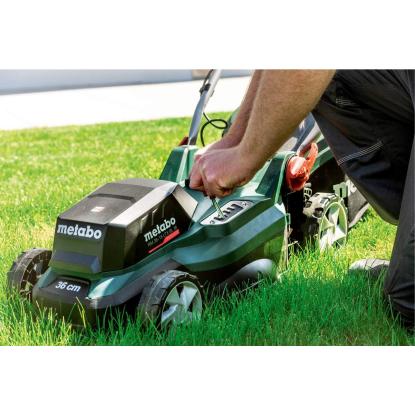 Metabo RM 36-18 LTX BL 36 plæneklipper, 36V, med 2 x 5,2 Ah batteri og lader