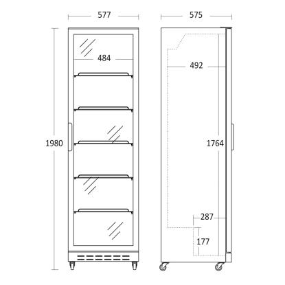 Scandomestic SD 430 BE displaykøleskab, 360 liter