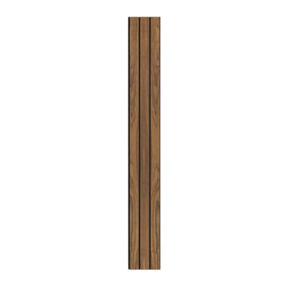 I-Wood Basic 3-lamel akustikpanel, klar olieret, sort filt og sort kerne, valnøddefiner, 17 x 300 mm 
