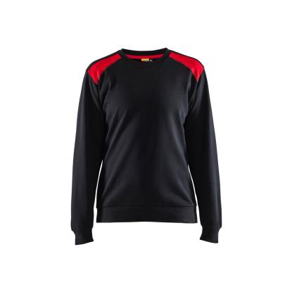 Blåkläder 3408 dame sweatshirt, sort/rød