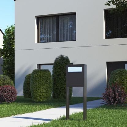 Bravios Base postkasse med stander, rustfrit indkast, sort