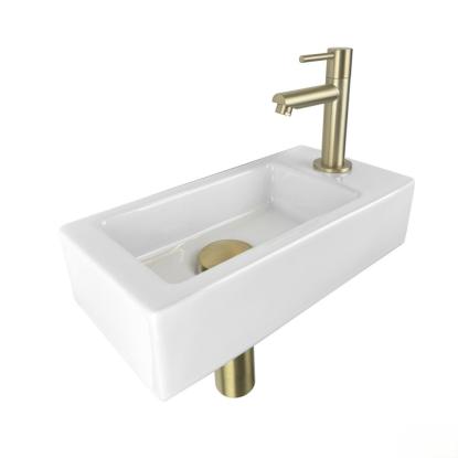 Best Design Nancy One Pack håndvask, højre, 36 x 18 cm, mat guld