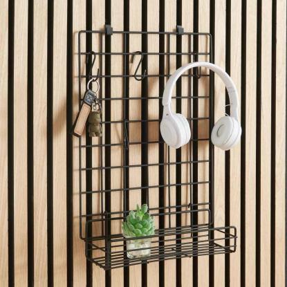 Millex organizer til akustikpaneler, inkl. 4 stk. S-kroge og hylde, mat sort