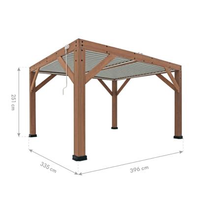 Westmann Karl pergola, cedertræ/aluminium, natur/hvid, 251 x 335 x 396 cm