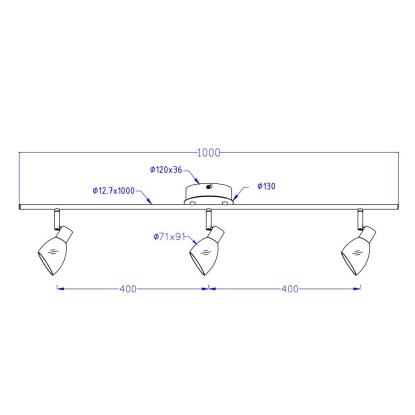Herstal Cut 3 skinnespot, G9, sort/opal