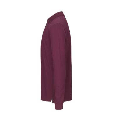 ID 0544 langærmet polishirt med stretch, bordeaux