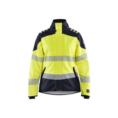 Blåkläder 4448 dame multinorm softshell jakke inherent, hi-vis gul/marineblå