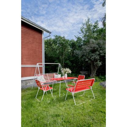 Varax Retro 3 personers hængesofa, hvid/rød