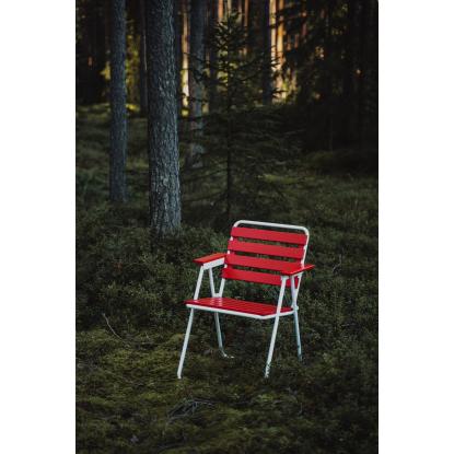 Varax Retro stol, sammenklappelig, hvid/rød