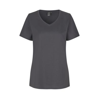 ID PRO Wear CARE 0373 T-shirt med v-hals, dame, silver grey
