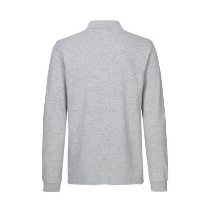 ID 0544 langærmet polishirt med stretch, grå melange