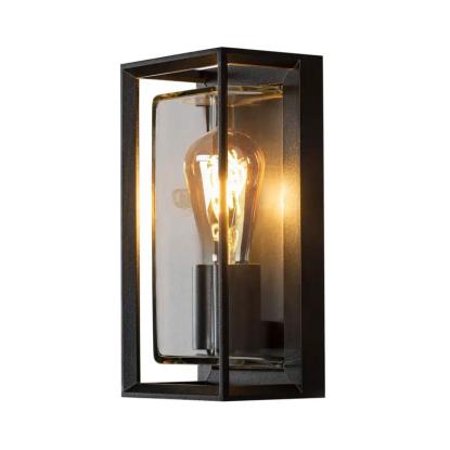 Konstsmide Brindisi væglampe med sensor, IP54, 26 x 13 cm, sort