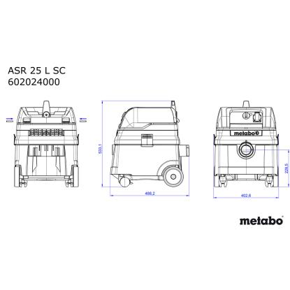Metabo ASR 25 L SC universalsuger våd/tør, 1400W, 25 liter