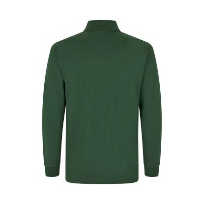 ID PRO Wear 0336 poloshirt med lange ærmer og trykknap, flaskegrøn