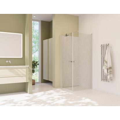 Scanbad Match A svingdør, H200 cm, satin/klart glas