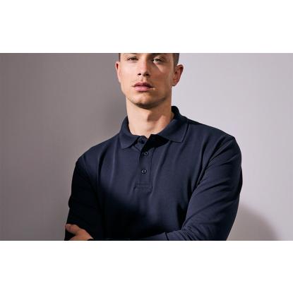 ID 0544 langærmet polishirt med stretch, navy