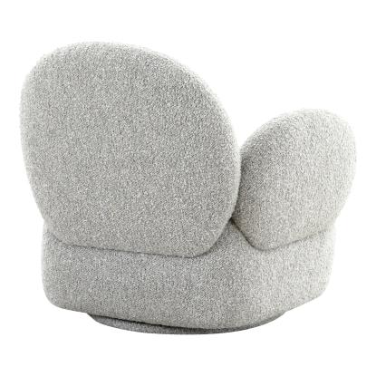 Loungestol med drejefunktion, bouclé, lysegrå