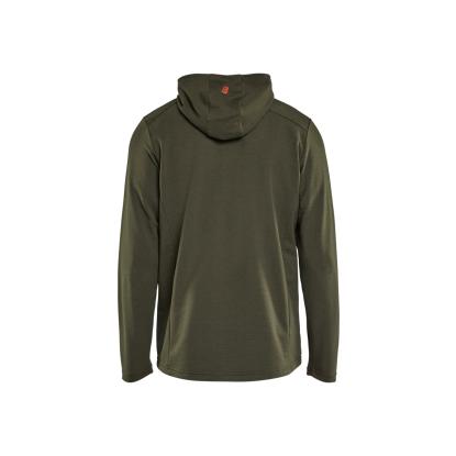 Blåkläder 3594 hættetrøje half zip, skovgrøn 