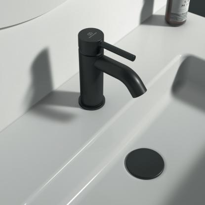 Ideal Standard Ceraline håndvaskarmatur med bundventil, mat sort