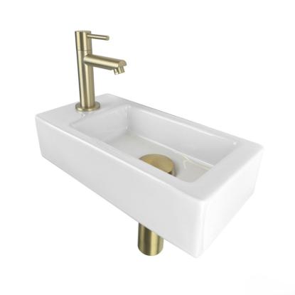 Best Design Nancy One Pack håndvask, venstre, 36 x 18 cm, mat guld