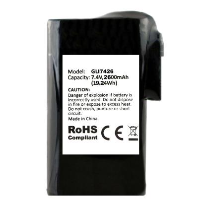Glovii batteri til sweatshirt og bukser med varme, GLI7426, 2600 mAh