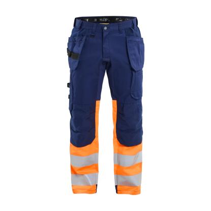 Blåkläder 1558 high vis buks med stretch, marineblå/hi-vis orange