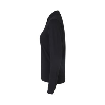 ID 0545 poloshirt med stretch, langærmet, dame, sort