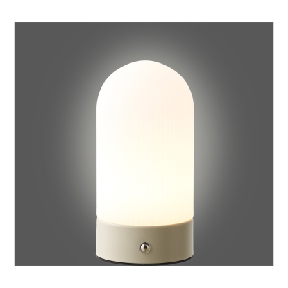 Ashford LED bordlampe, genopladelig, H18 cm, beige/hvid