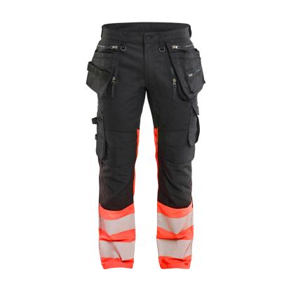 Blåkläder 1130 high vis buks stretch, sort/hi-vis rød