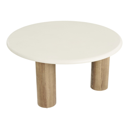 Fondi sofabord med bordplade i cement look, sand/brun, Ø80 cm