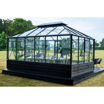 Juliana Grand Oase orangeri 13 m², murmodel, antracit, 3 mm hærdet glas