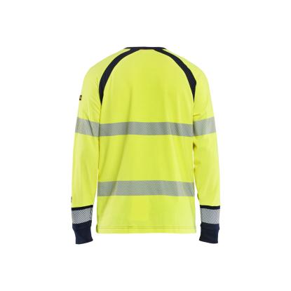 Blåkläder 3436 multinorm t-shirt lang ærme inherent, hi-vis gul/marineblå