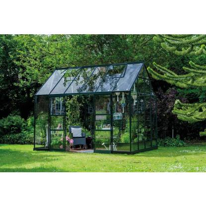Halls Icon Planthouse 8 drivhus 9,7 m², grøn, 3 mm hærdet glas