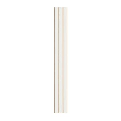 I-Wood Medio+ 3-lamel akustikpanel, hvidmalet, beige filt og lys kerne, folie, 16 x 300 mm