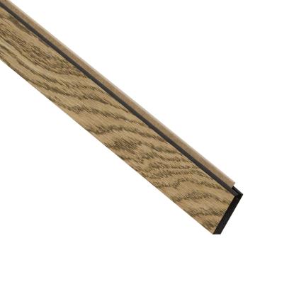 I-Wood UniPanel afslutningsliste, mørkebrun olieret, sort kerne, egefiner, 17 x 55 x 2780 mm