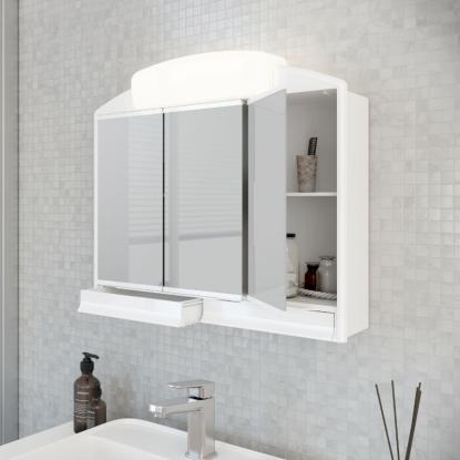 Nortiq Rano LED spejlskab, 59 x 51 x 16 cm, hvid