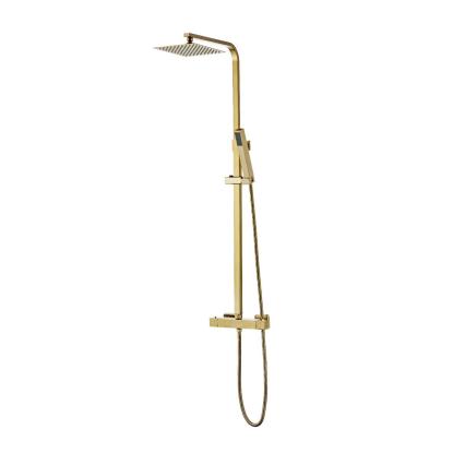 Danbad brusesystem med Rainshower, 200 x 200 mm, børstet messing look
