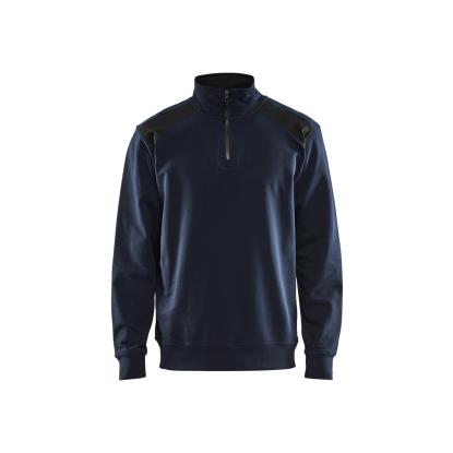 Blåkläder 3353 sweatshirt half zip, mørk marineblå/sort