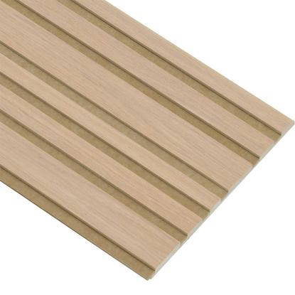 I-Wood Medio+ Mixed akustikpanel, ubehandlet natur, brun filt og lys kerne, egefiner, 16 x 300 mm