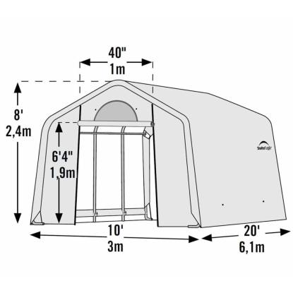 ShelterLogic drivhus, hvid - 18,3 m²