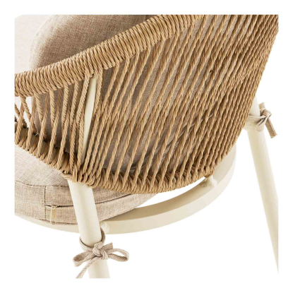 Abela havestol med hynde, aluminium/polyrattan, natur